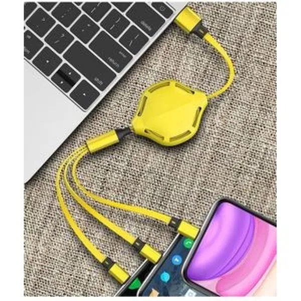 Multi USB Charging Cable Retractable 3in1 Universal Charger 8