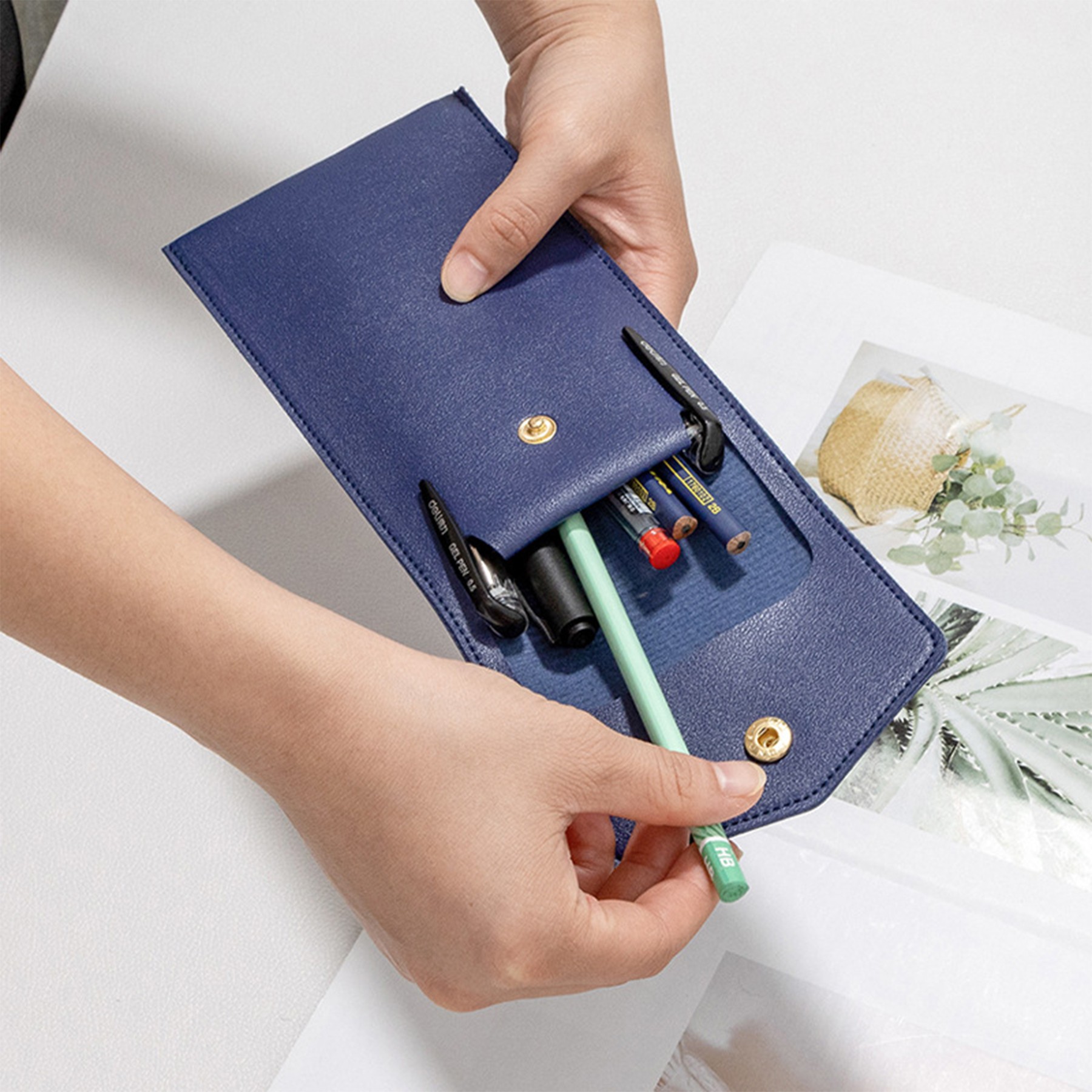Business PU Leather Pen Storage Bag 3