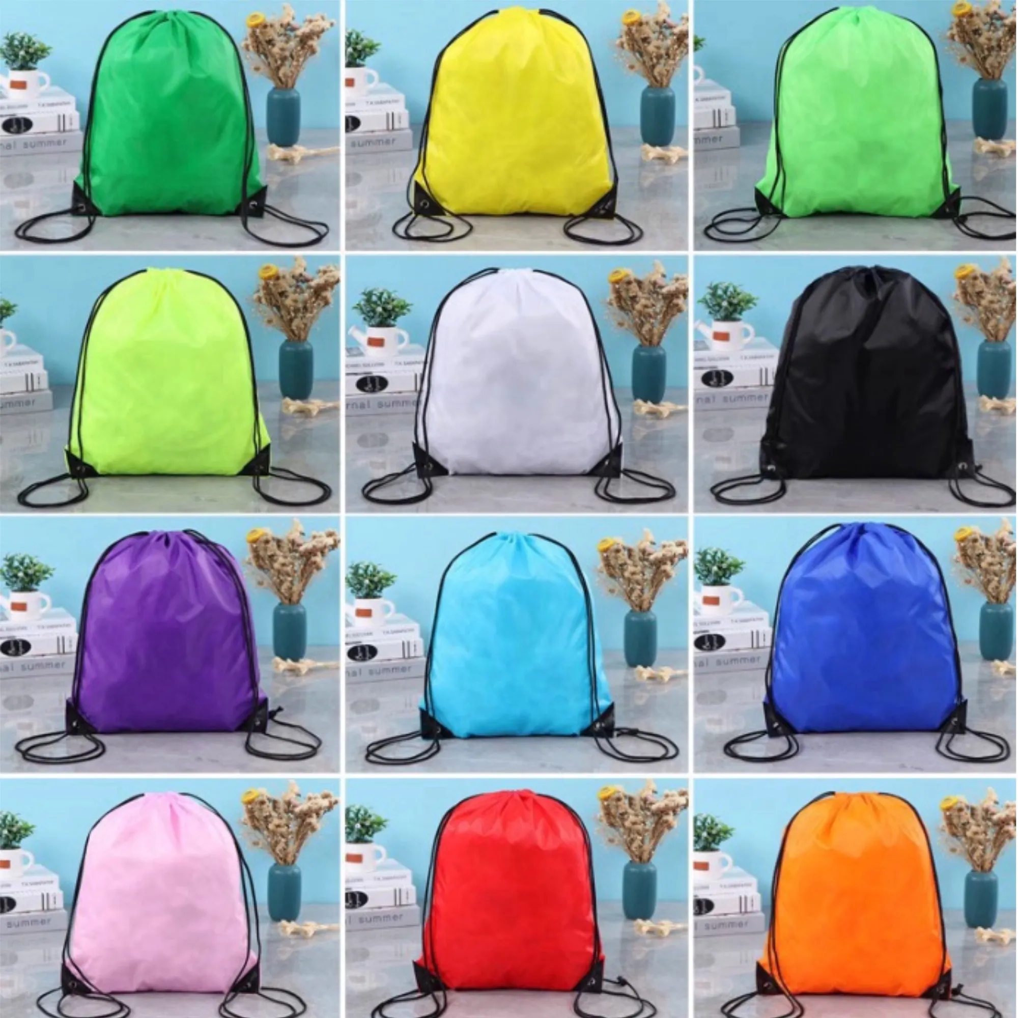 Polyester Drawstring Backpack Sports Cinch Bags 2