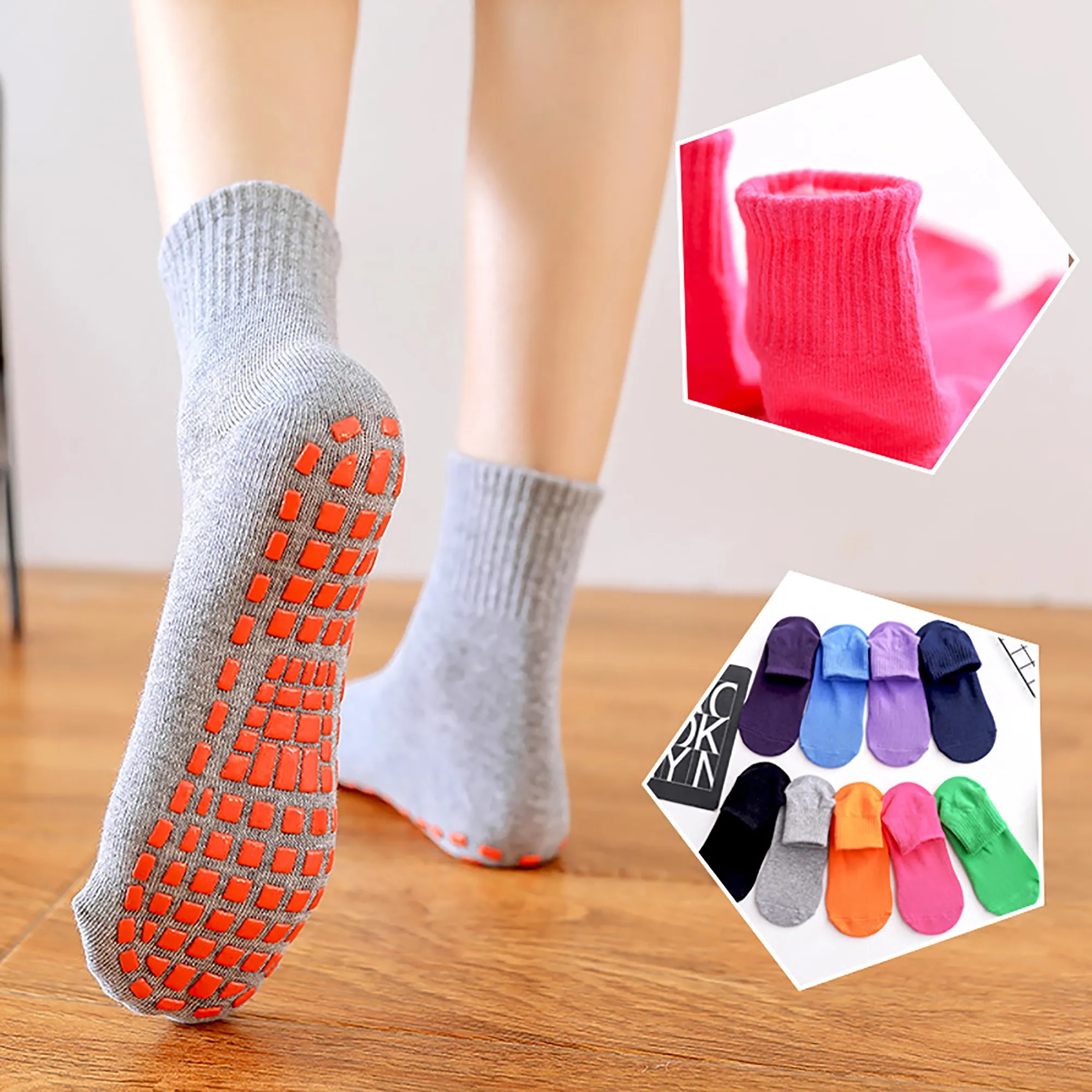 Non Slip Grip Socks with Silicone Tread 6