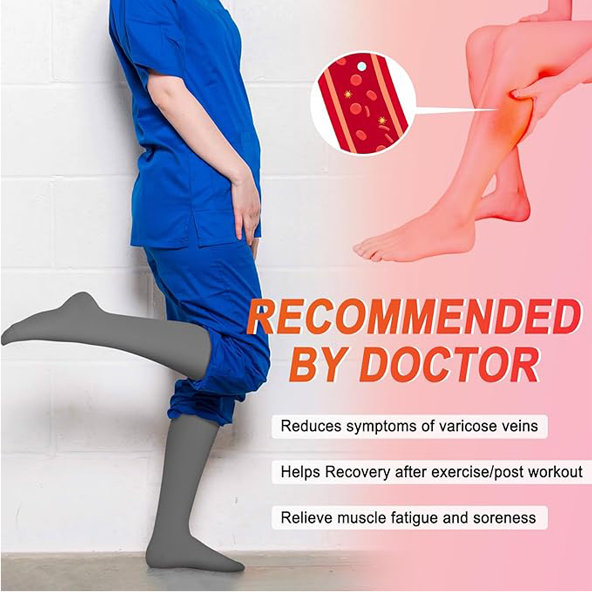 Knee High Compression Socks for Running,Hiking 3