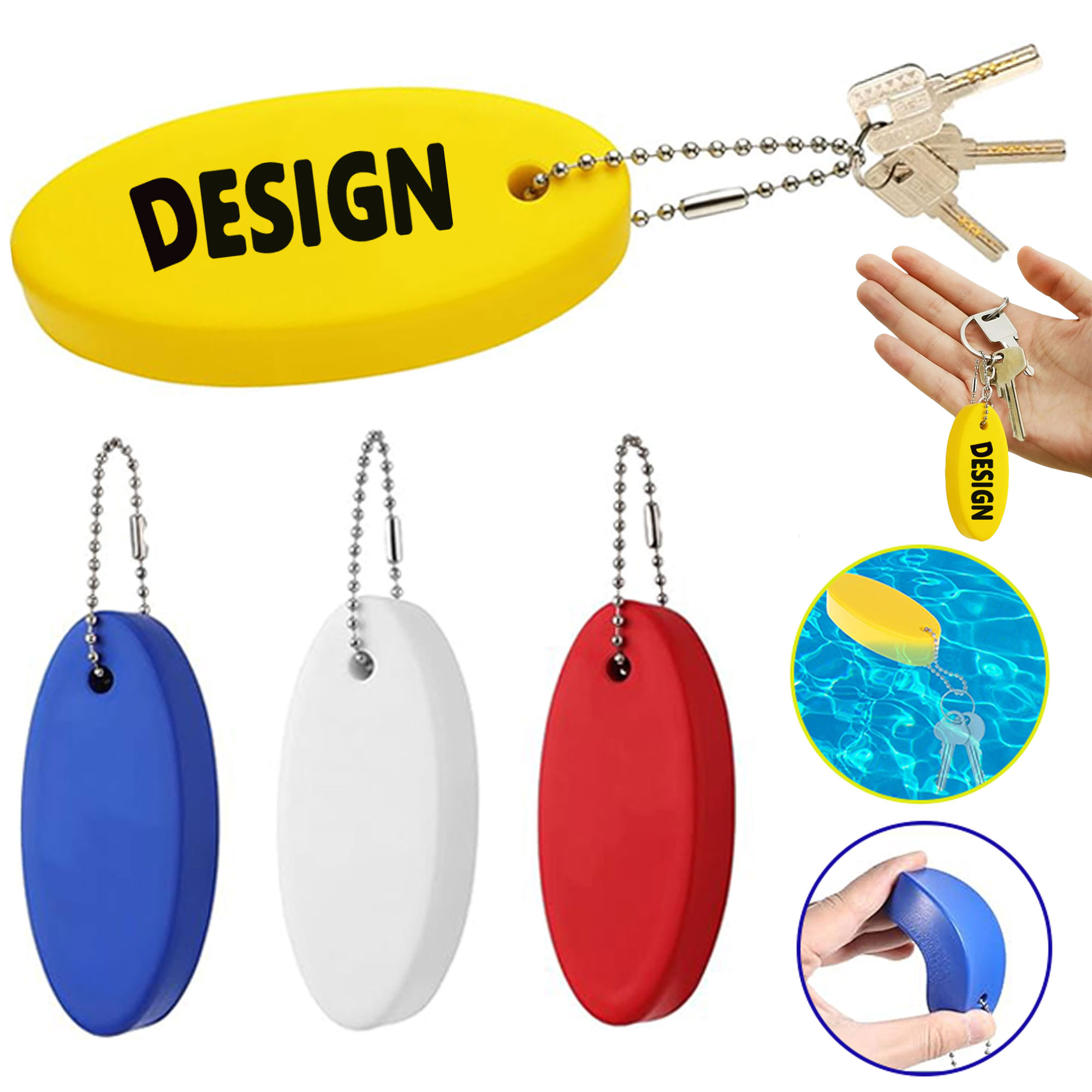 Oval Shaped Foam Floating Keychain 5