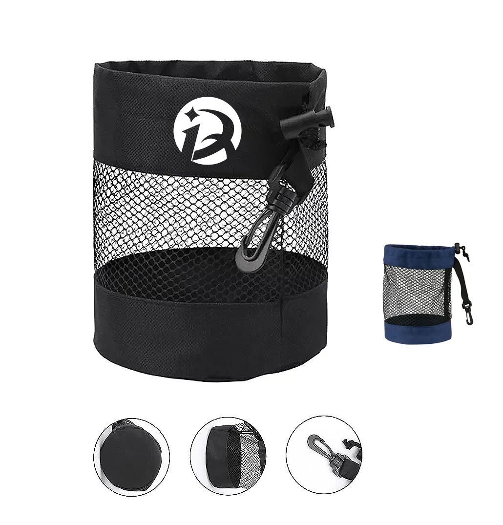 Golf Ball Mesh Carry Bag with Drawstring and Clip 3