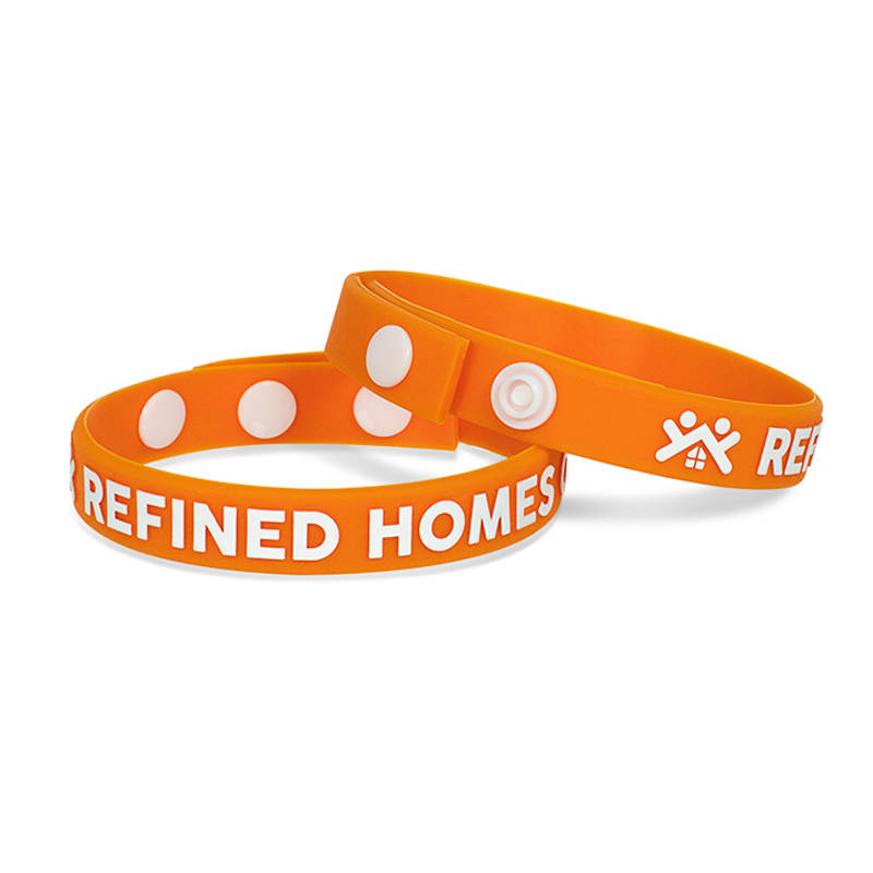 Embossed Printed Silicone Adjustable Wristbands 3