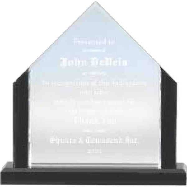 6" x 7 1/2" Black Beauty Apex Acrylic Award with Slide-in Stand 2