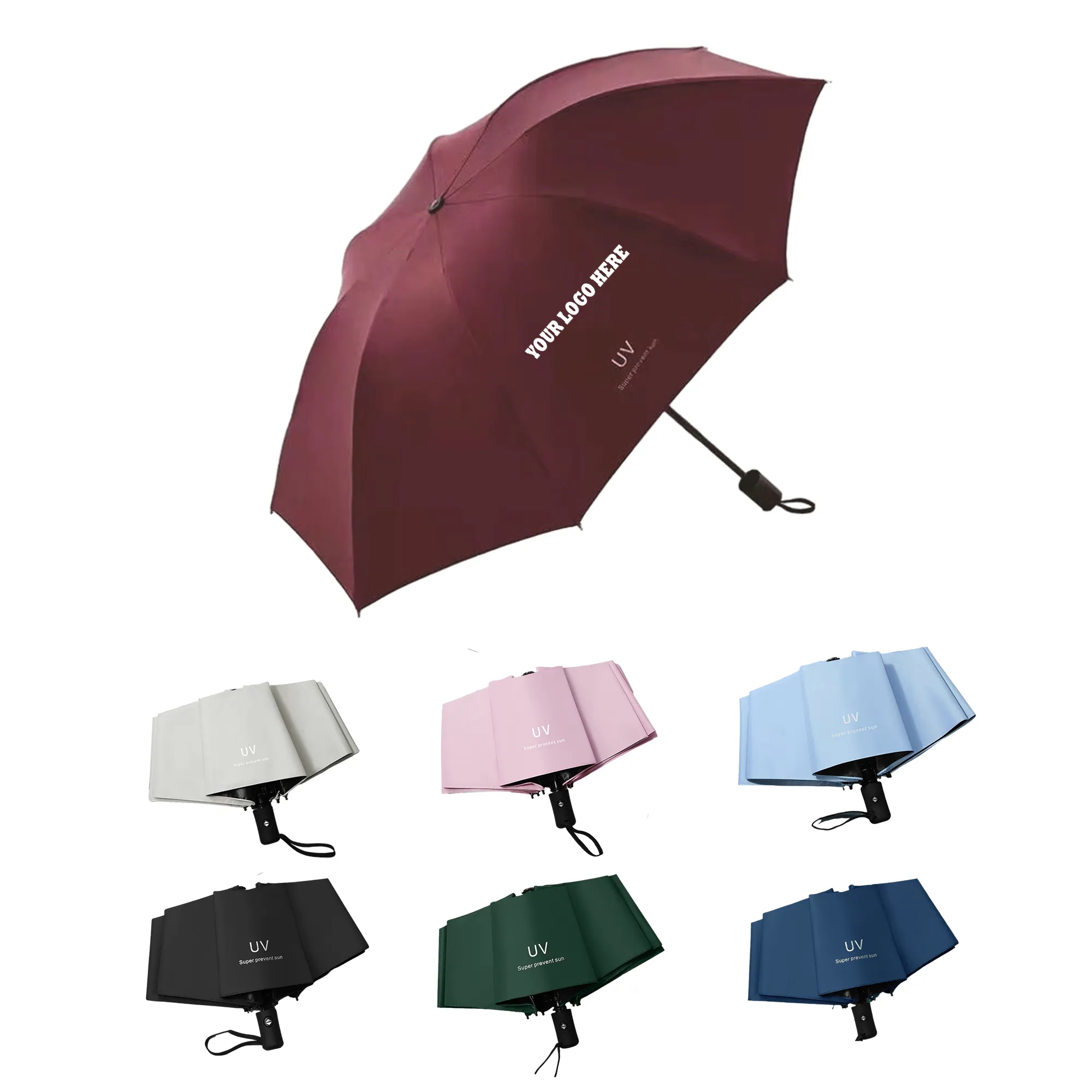 UV Solid Color Umbrella Sunshade Vinyl Parasol MOQ 50PCS 1