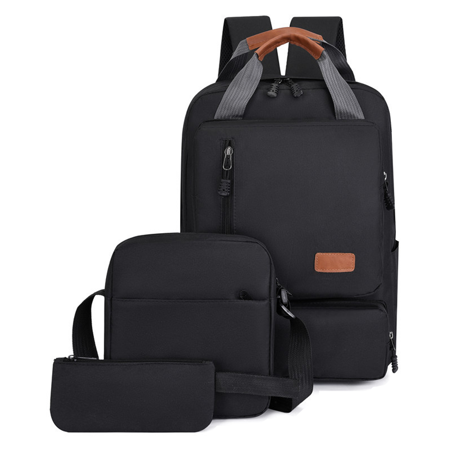 3 Pcs Nylon Laptop Backpack Set 7