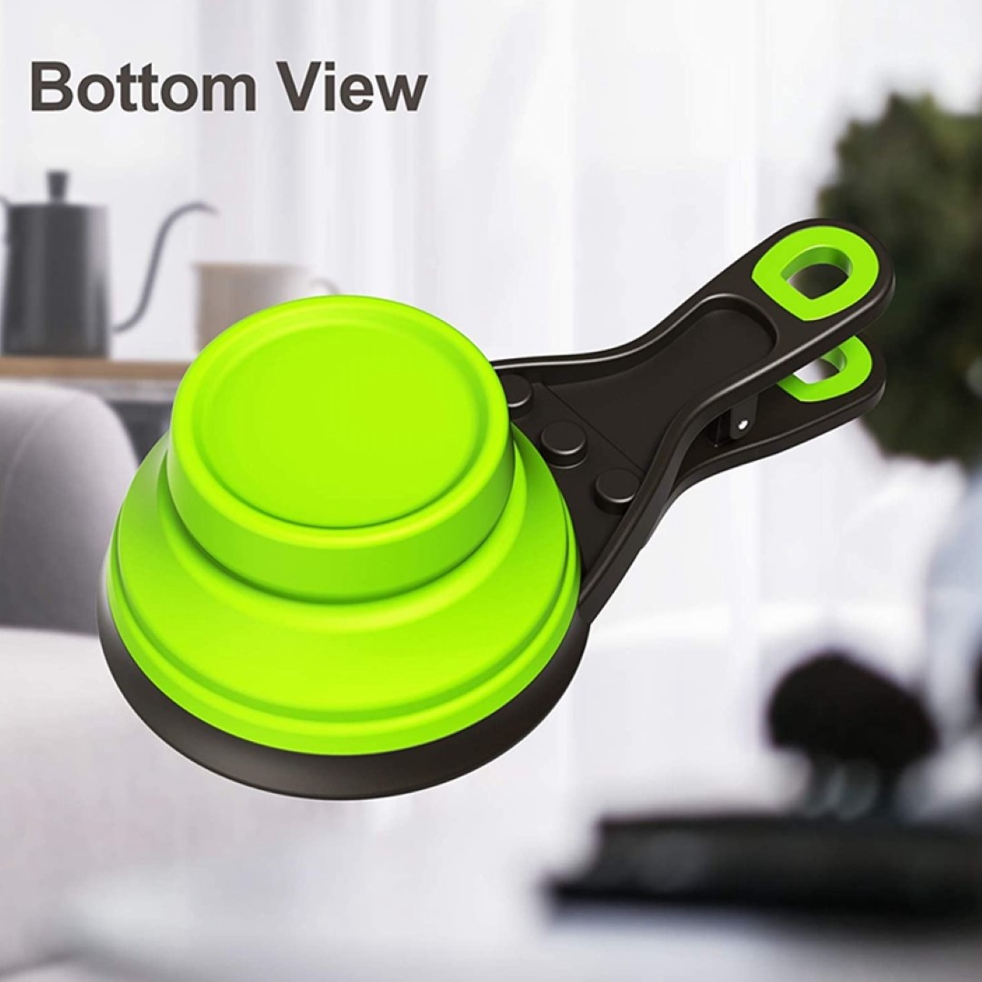 Pet Folded Scoop Dog Cat Sealing Clip Cup 3