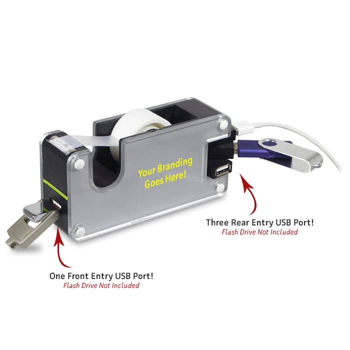 470HUB - Desktop Tape Dispenser & 4-Port USB Hub 2