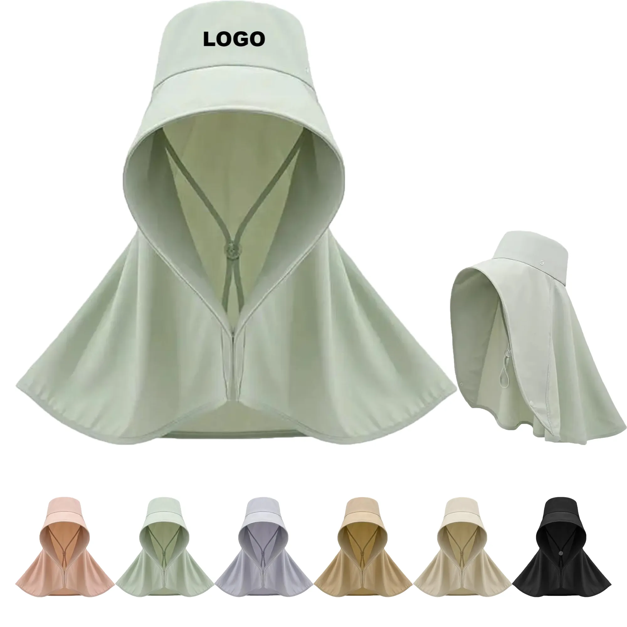 Ice Silk Shawl Integrated Sun Hat