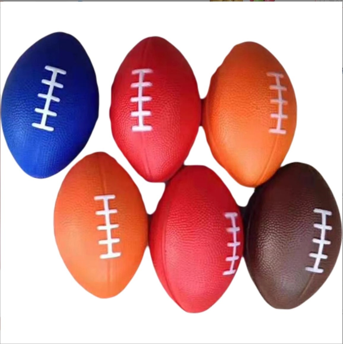 PU Double Color Rugby Football Stress Ball Reliever 2