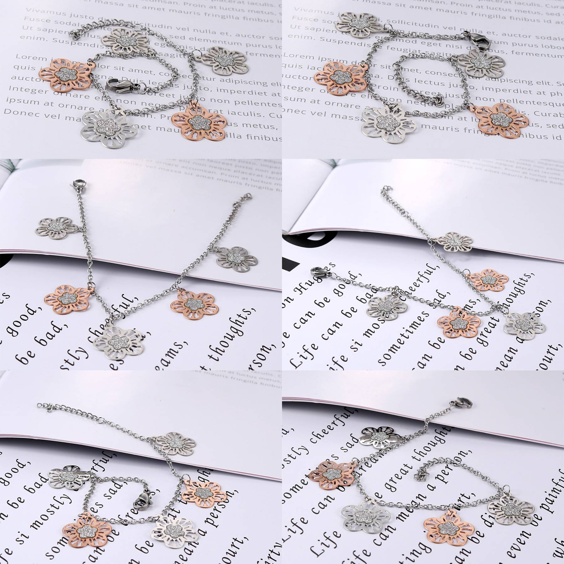 Alloy Fashionable floral openwork bracelet 4