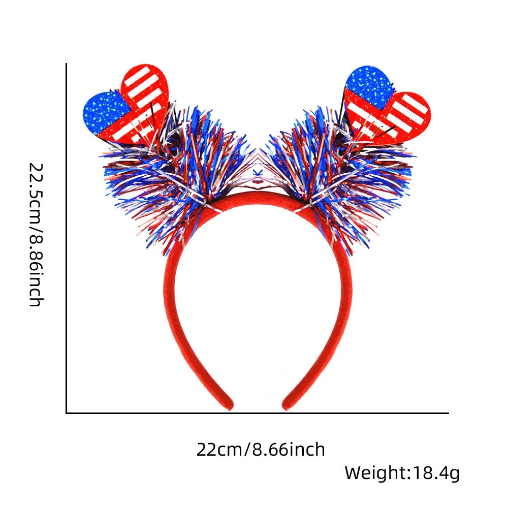Double Heart Color Terms Fourth of July Party Props Headband