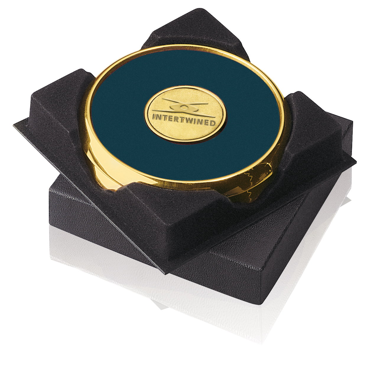 JAFFA® Two Coasters in Deluxe Black Flocked Gift Box 1