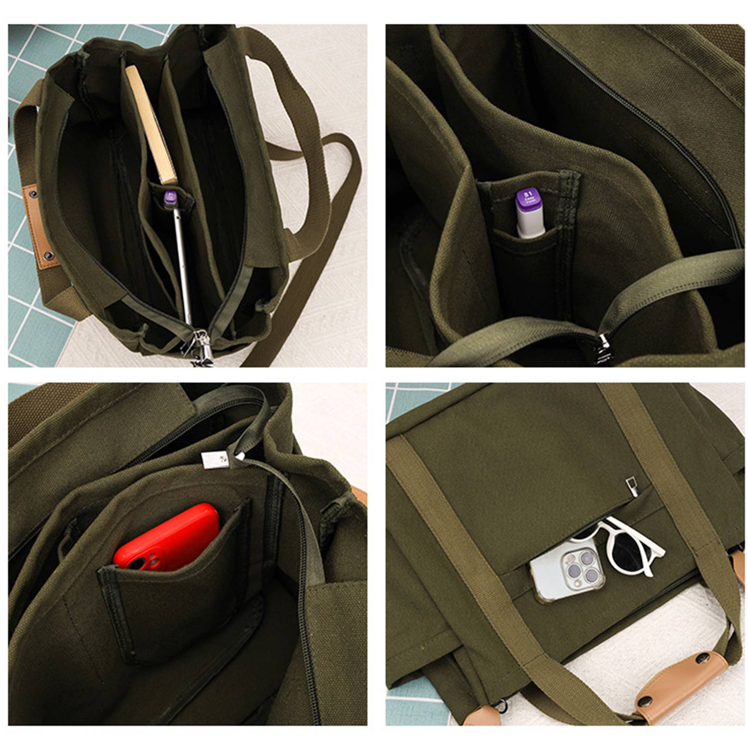 Canvas Crossbody Tote Bag 4