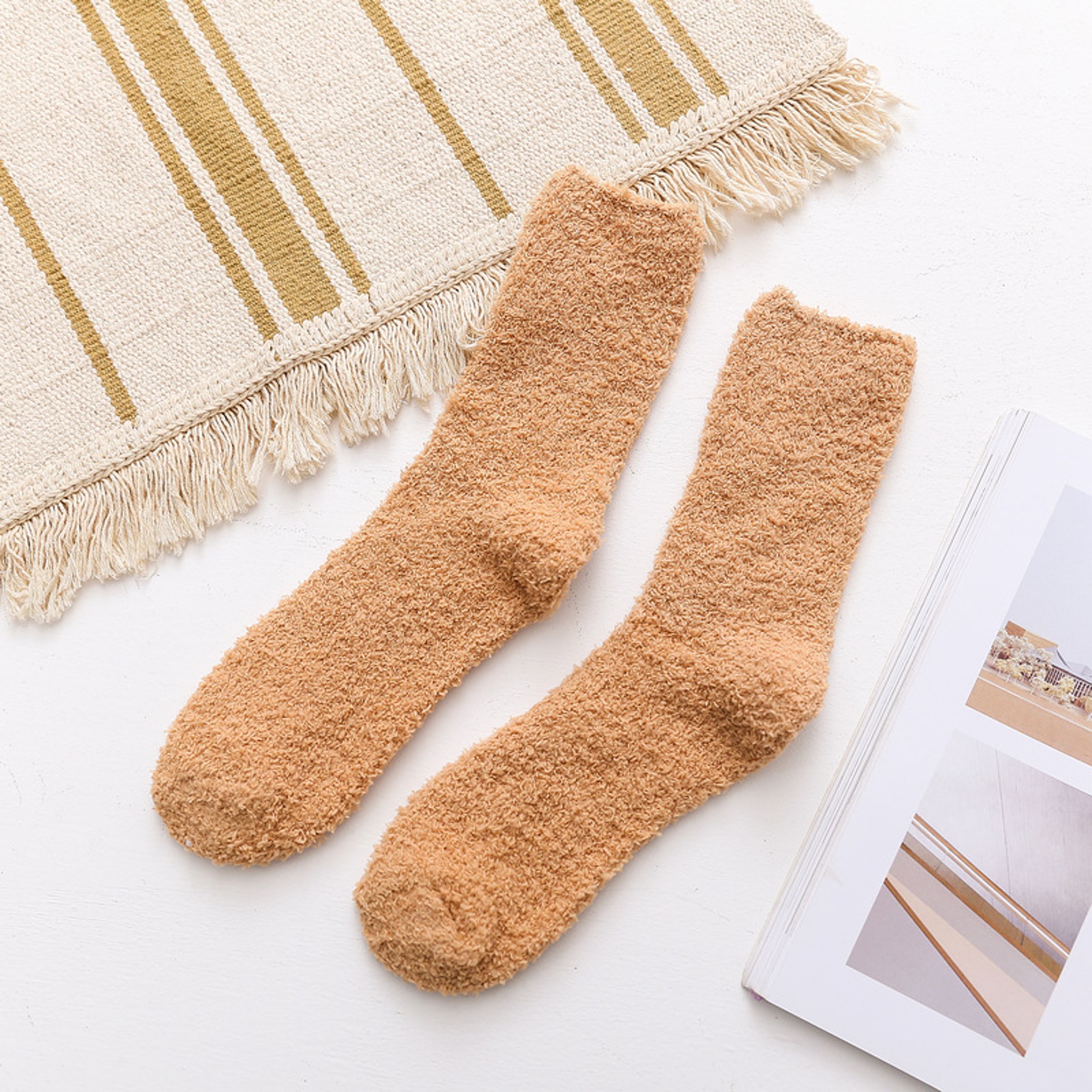 SOFT FUZZY SOCKS WITH FULL COLOR PATCH 11