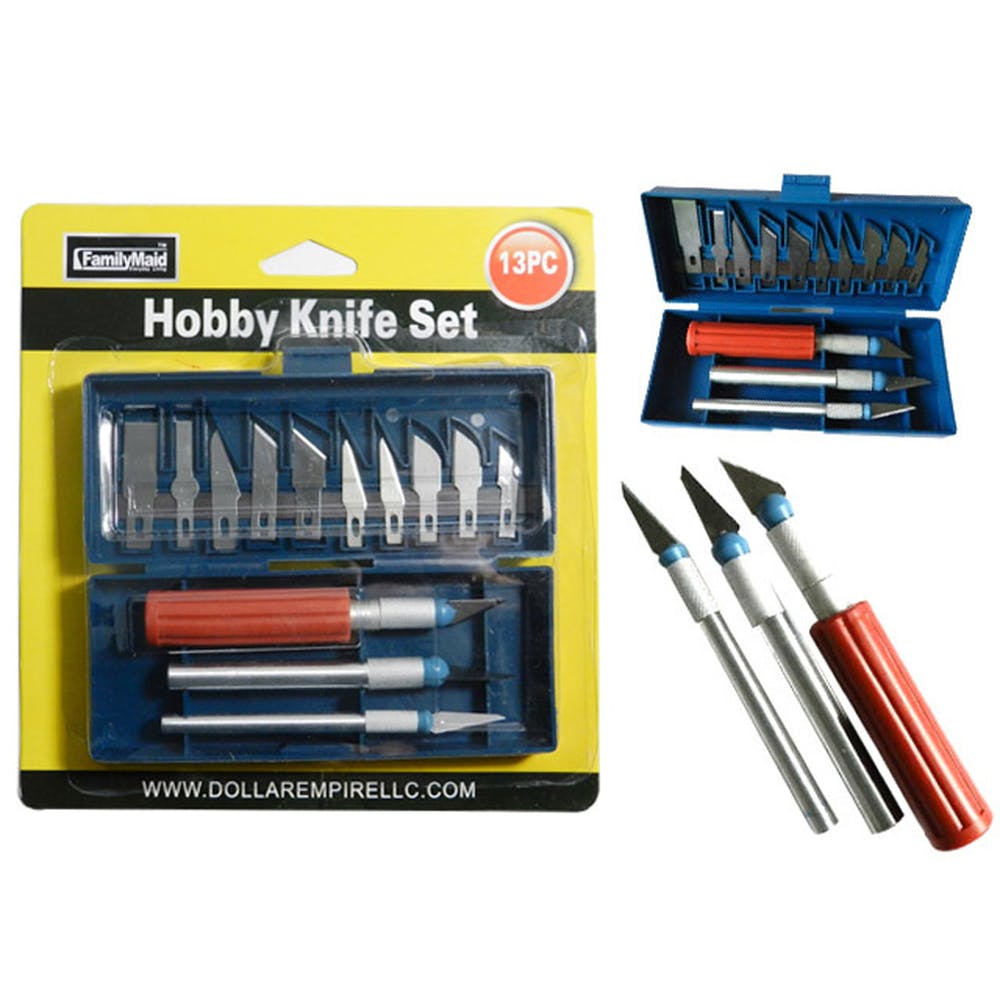Hobby Knife Sets - 13 Interchangeable Blades 3 Handles 2