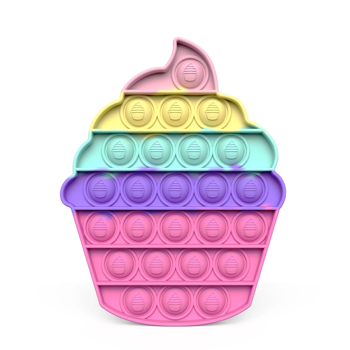Macaron-colored Ice cream Push Pop Bubble Sensory Fidget Toy 1