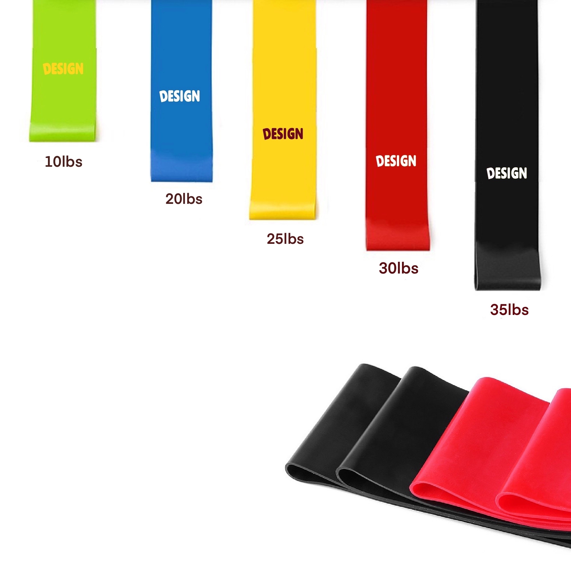 YOGA Resistance Bands Set of 5 MOQ 50PCS 2