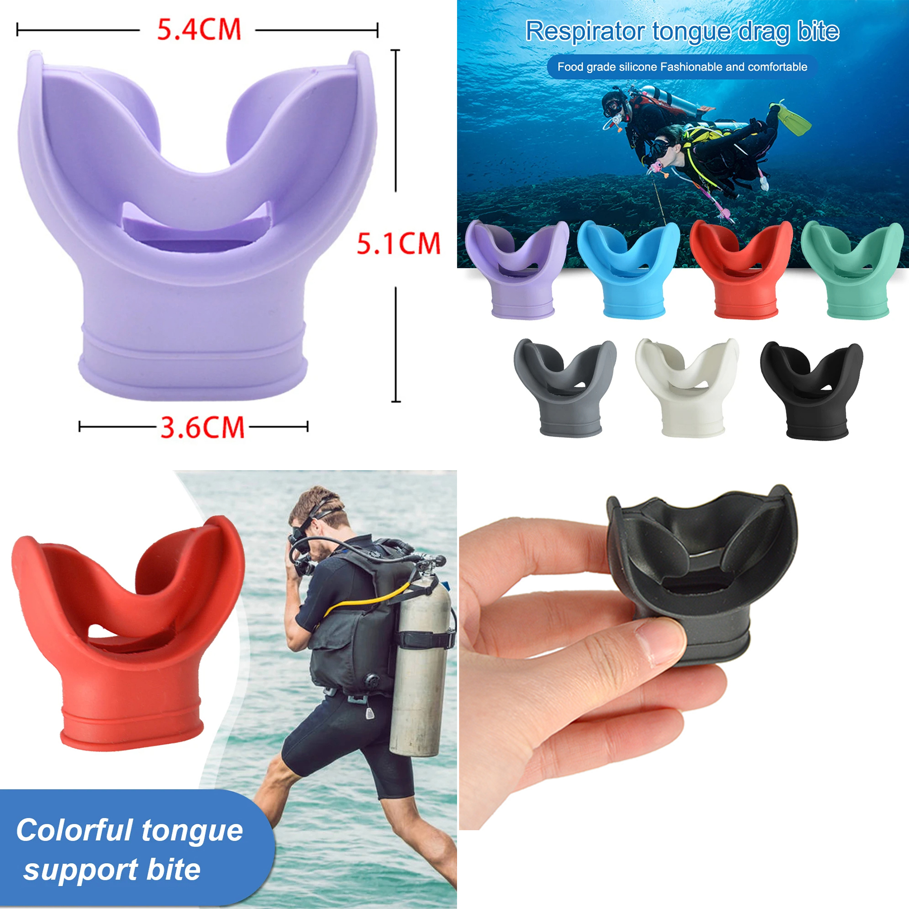 Diving Regulator Mouthpiece Silicone Snorkel 2