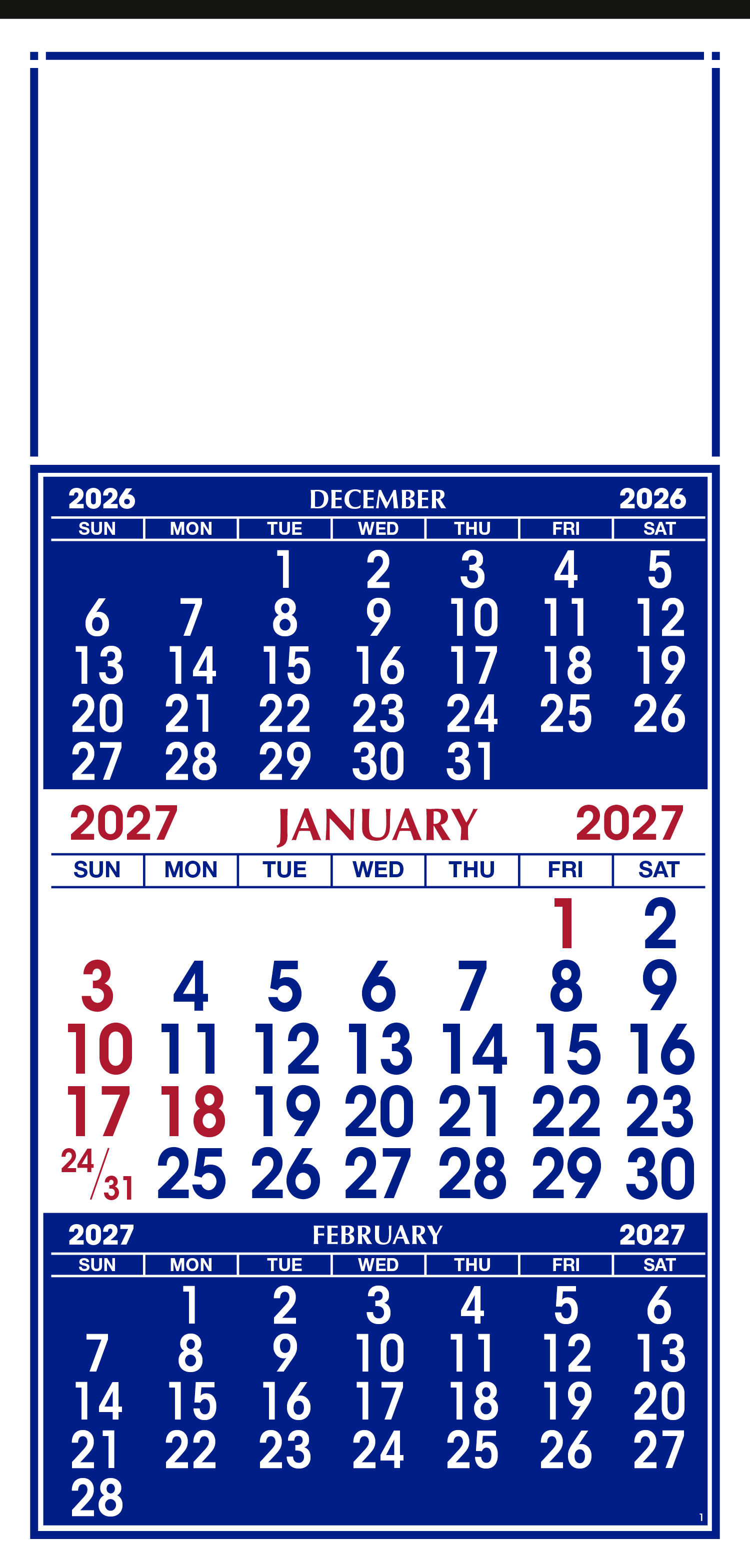 Skinner & Kennedy® 3-Month Display 12-Sheet Calendar 9