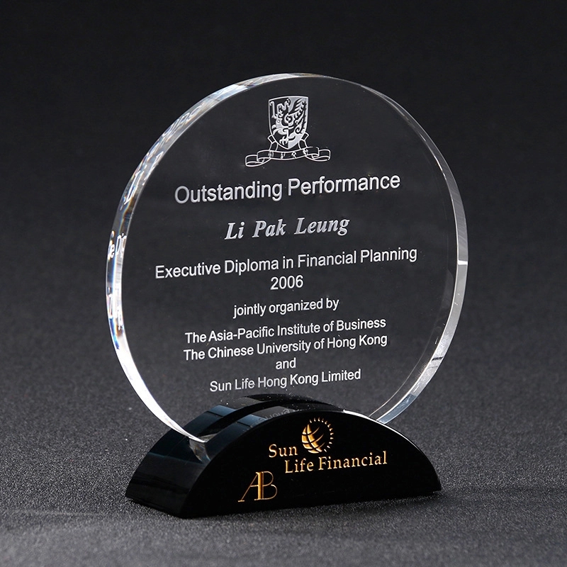 Crystal Round Award on Black Base 2