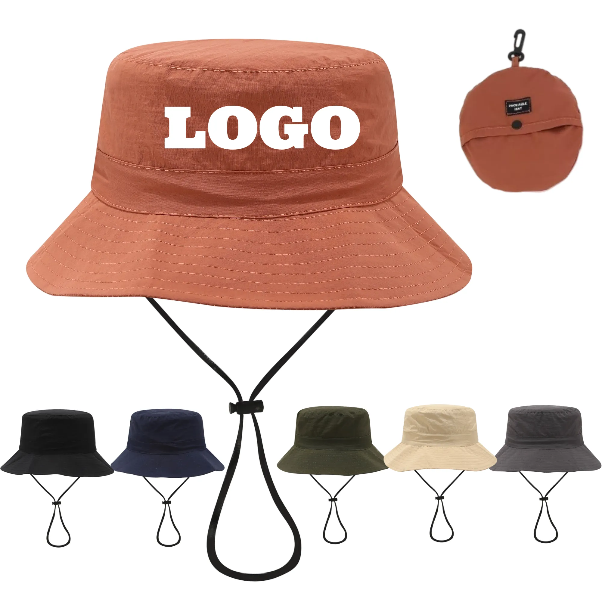 Foldable Bucket Hat with Drawstring for Outdoor Fun
