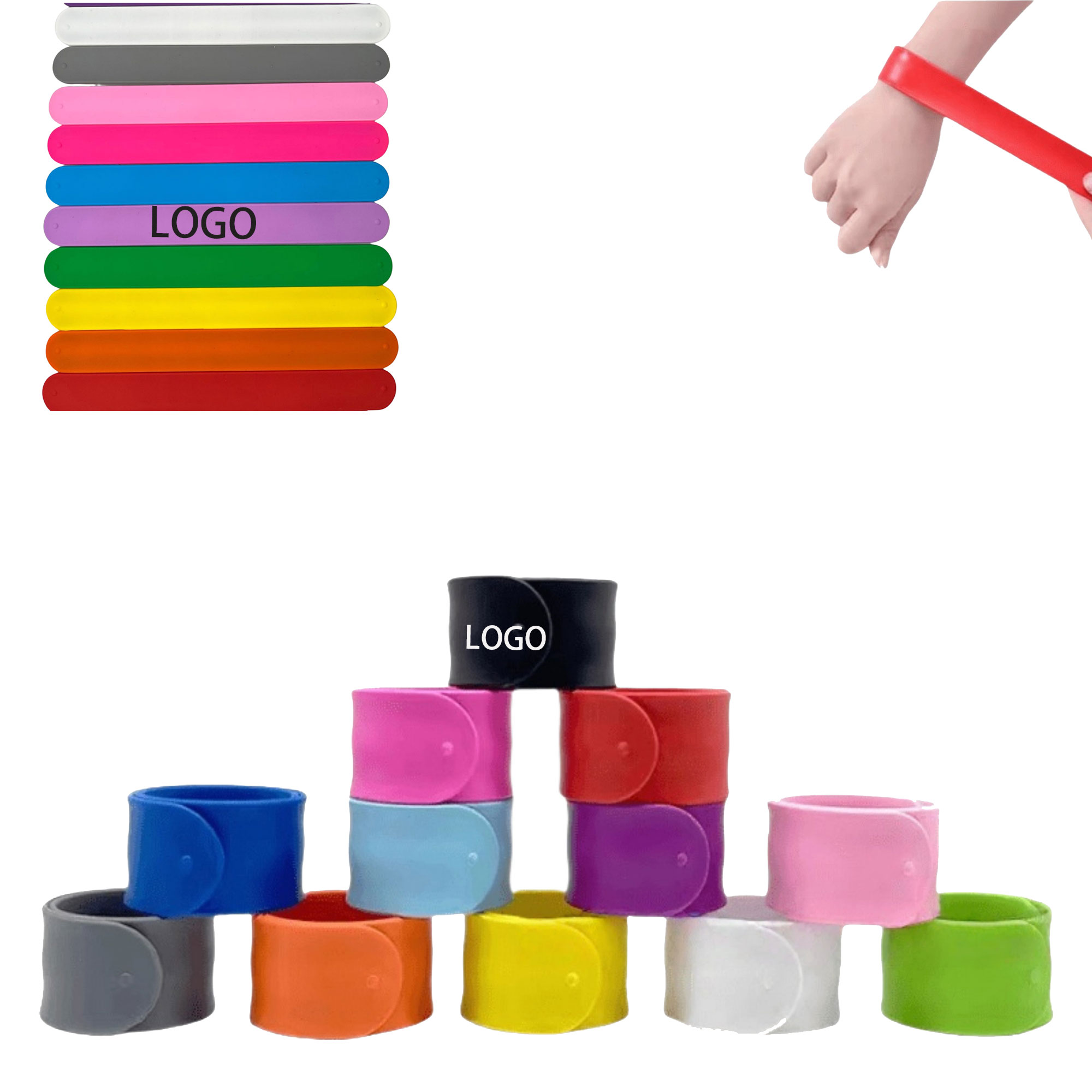 Rainbow Silicone Slap Bracelets 2