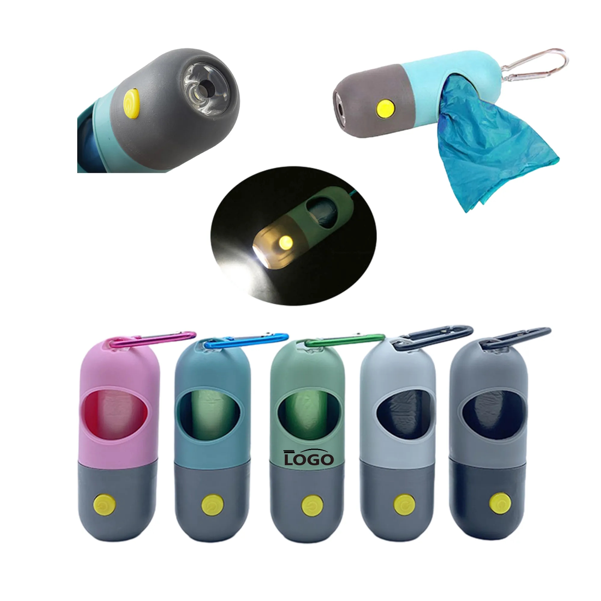 LED Light Pet Pickup Dispenser Garbage Bag Capsule MOQ 50PCS 2