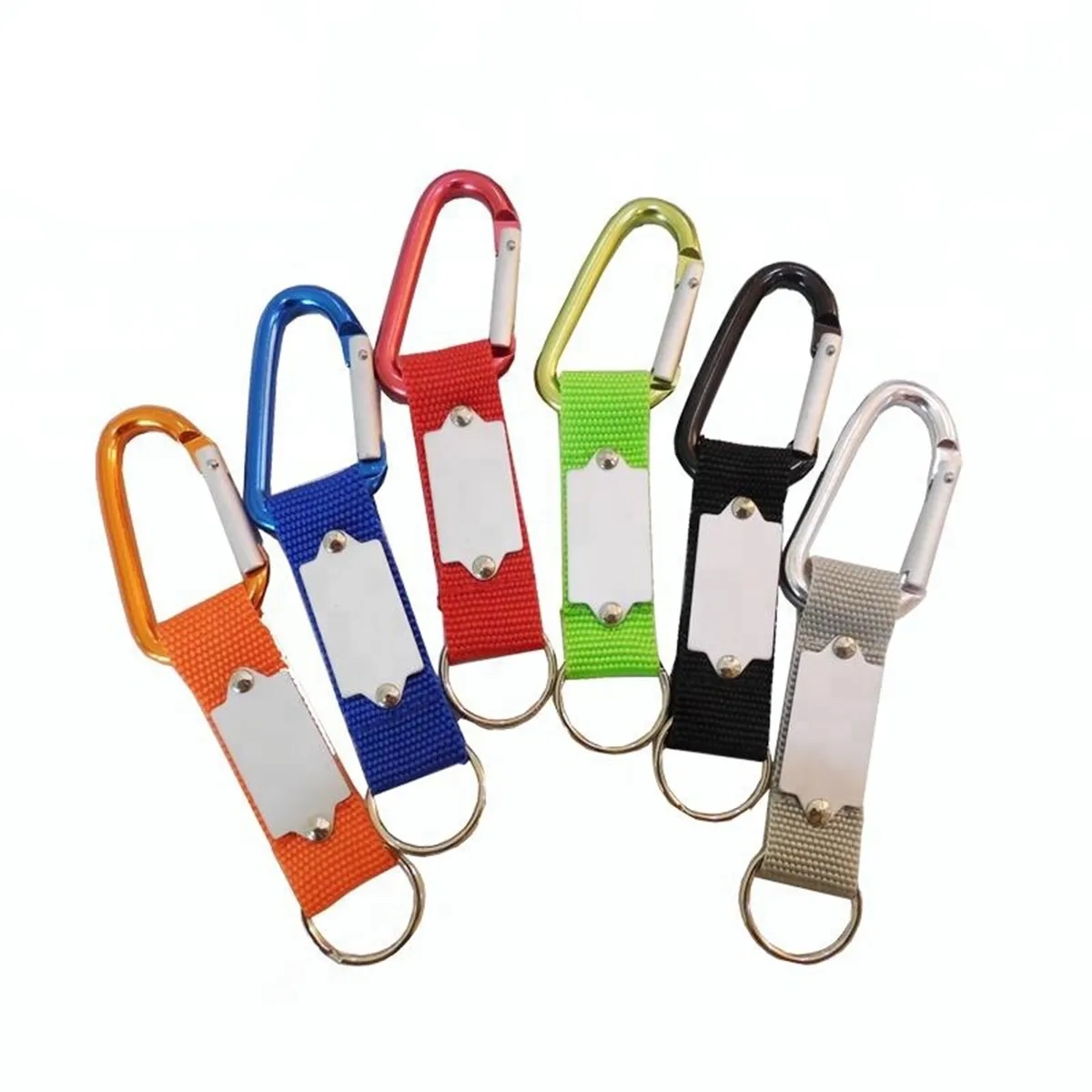 Aluminum D Ring Carabiner Keychain With Webbing 4