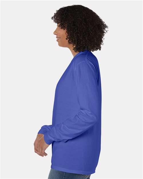 Unisex Garment-Dyed Long Sleeve T-Shirt With a Pocket - GDH250 45