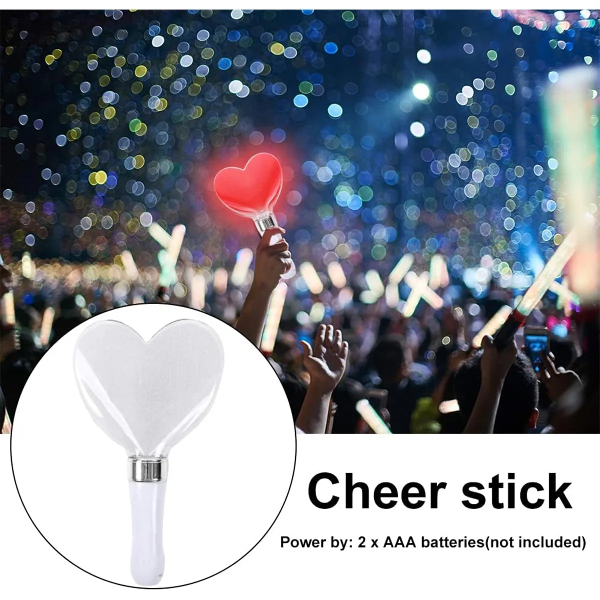 Heart Star Shaped Reusable LED Flashing Light Glow Sticks 2