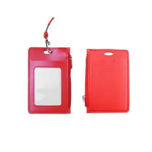 PU Leather Card Holder with Zippered Pocket 18