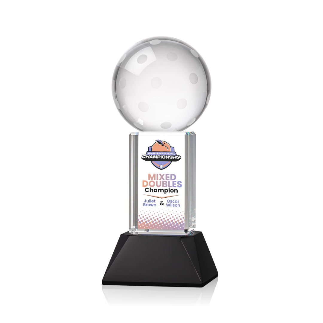 Pickleball VividPrint™ Award on Stowe Base - Black 4