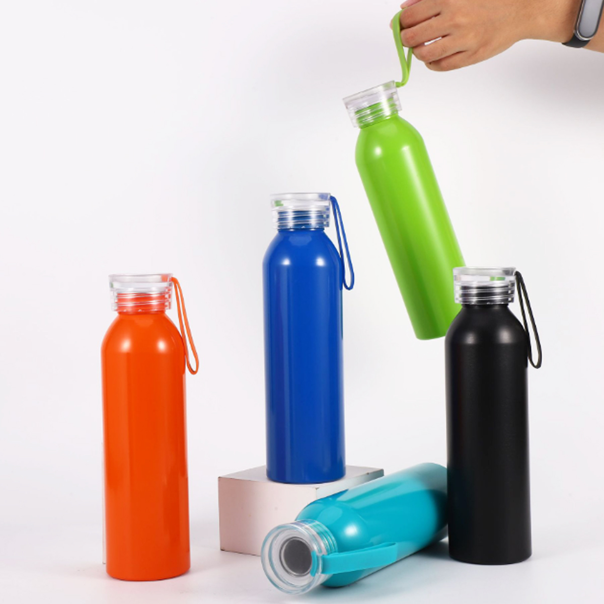 20Oz. Sports Water Bottle with Screw Cap and Carry Strap, custom water bottle with logo imprint 3