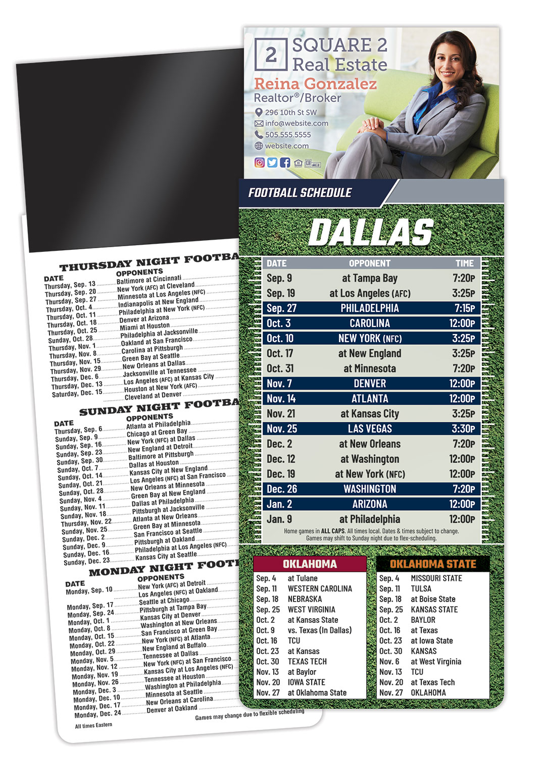 Magna-Card Business Card Magnet Football Schedules (3.5x9) 3