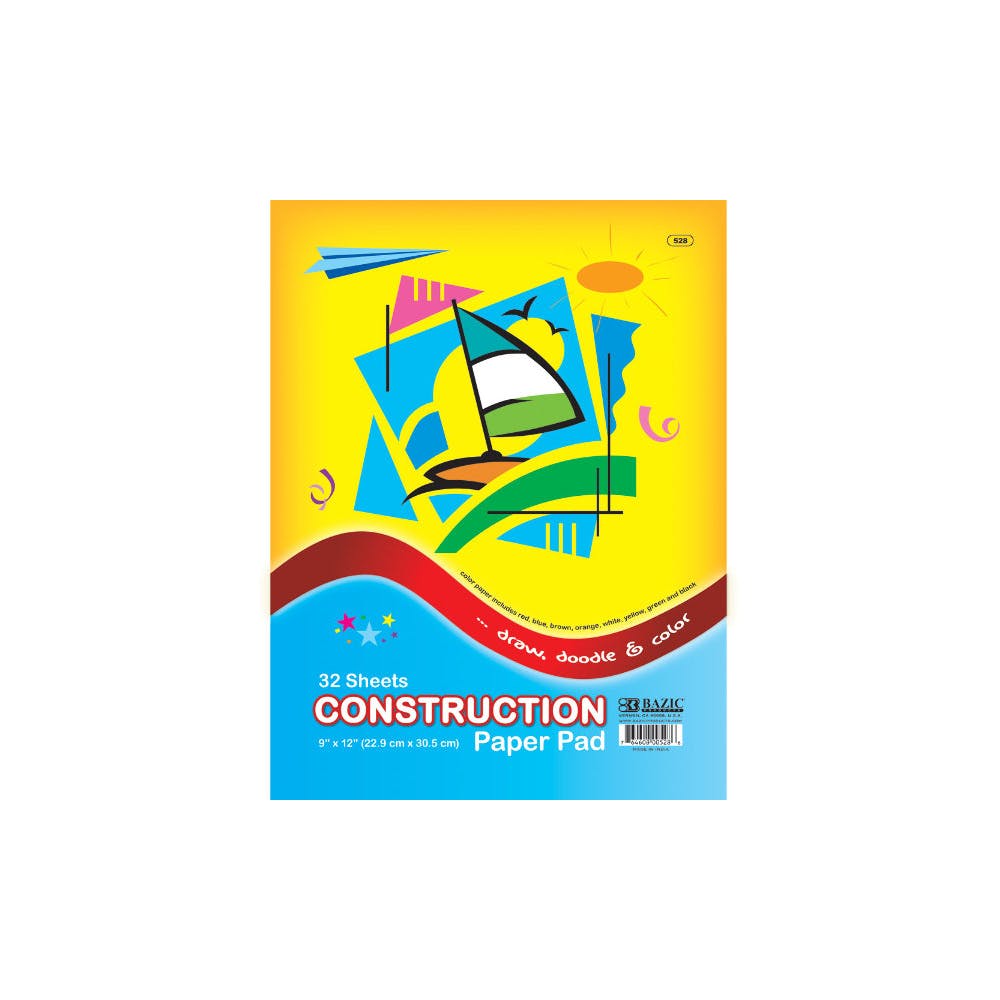 Construction Paper Pads - 32 Sheets 9" x 12" 1