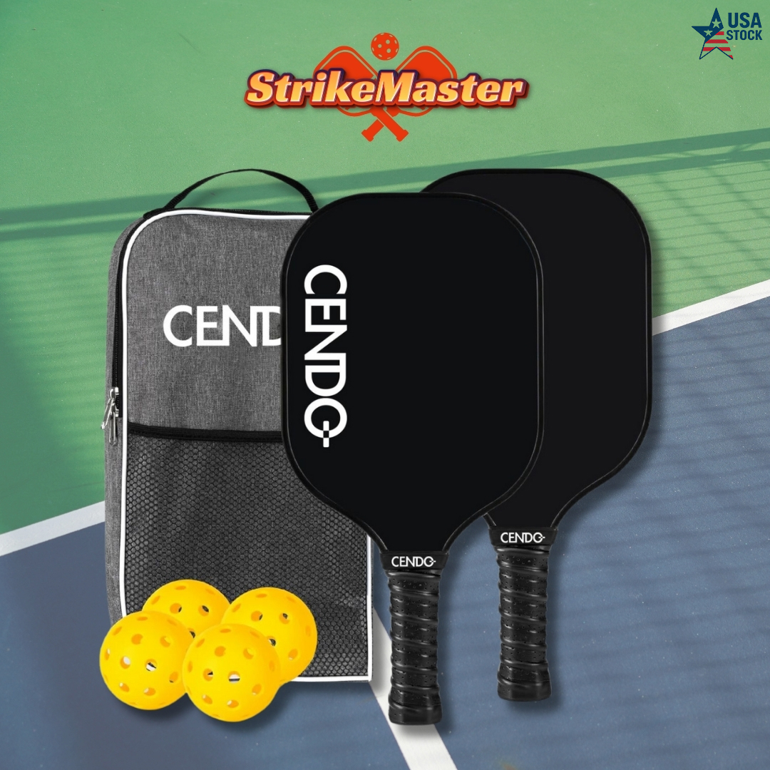 StrikeMaster USAPA Pickleball Set with Carbon Fiber Paddles & Honeycomb Core 1