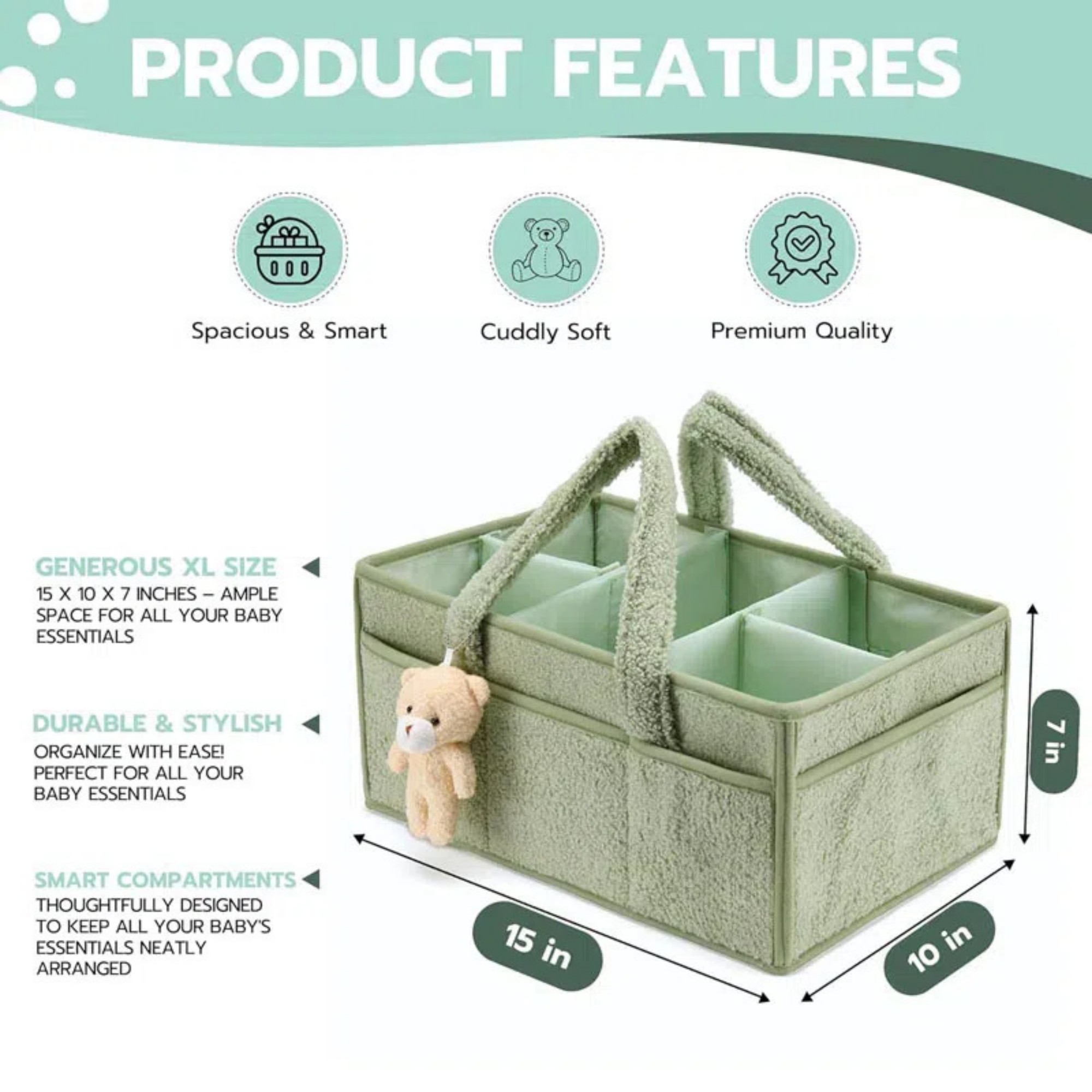 Baby Diaper Caddy Organizer For Changing Table 5