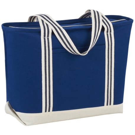 Atlantic Stripe 20oz Cotton Zippered Tote 21