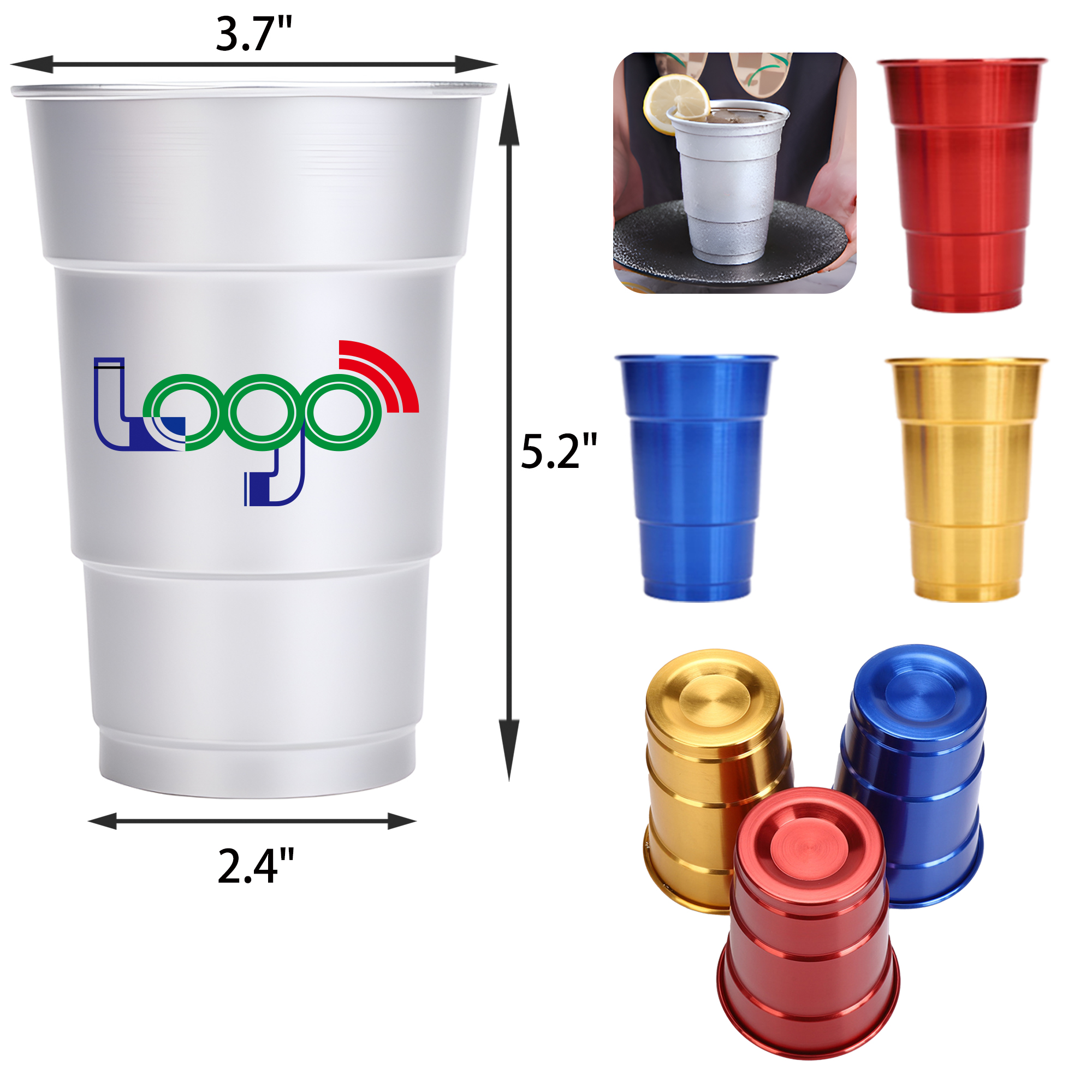 MOQ 50 PCS 16 OZ Aluminum Cup 5