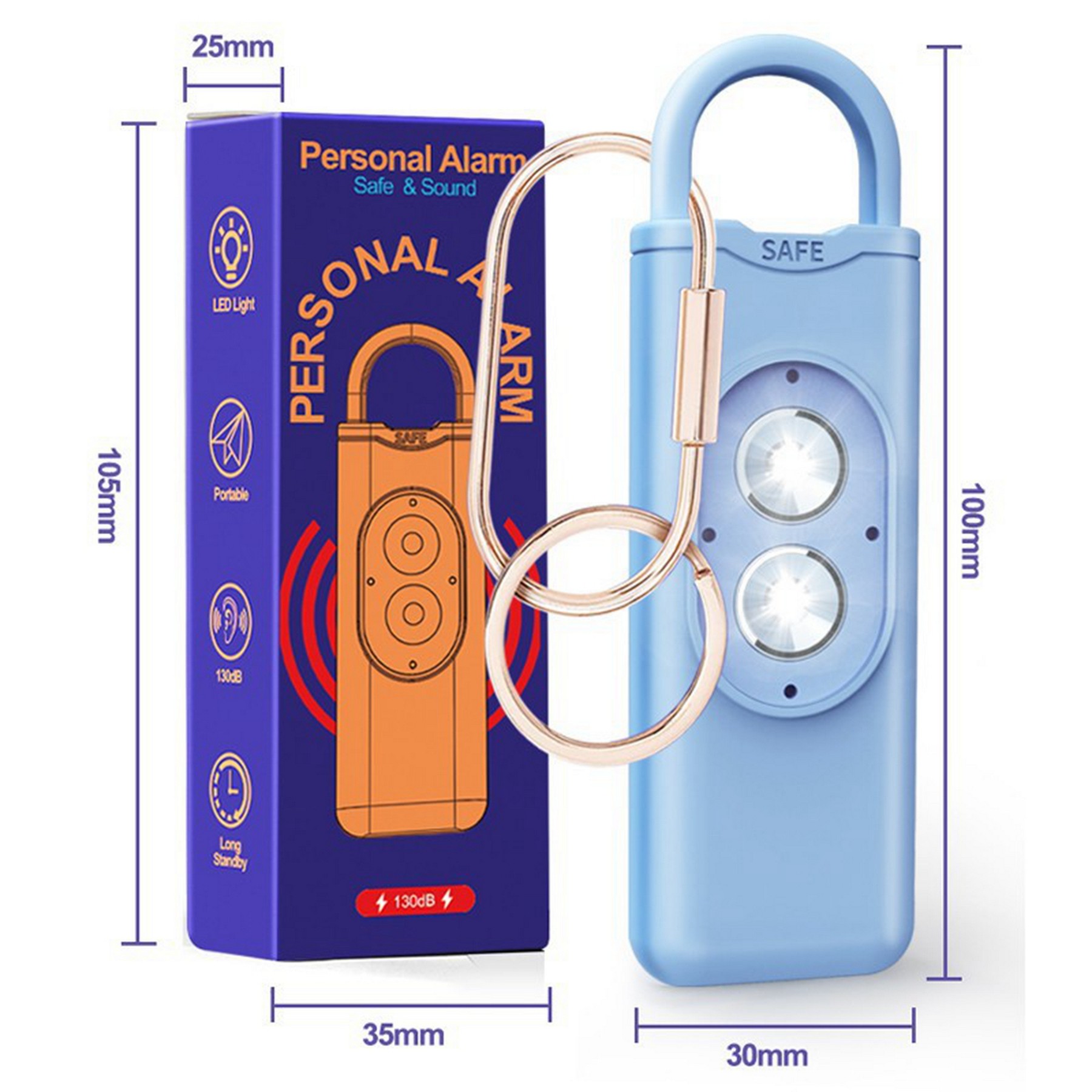 Alarm Keychain for Women Self Defense 6