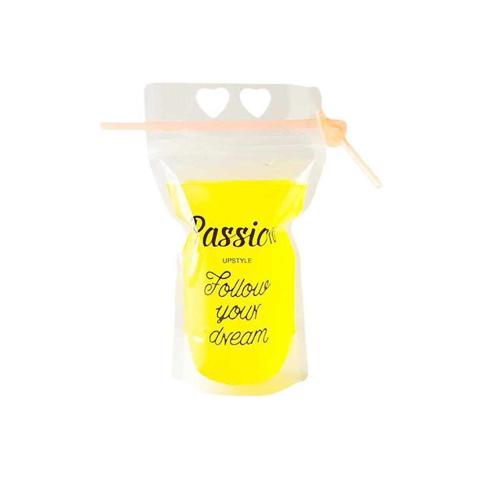 Hand-held Translucent Stand-up Plastic Pouch Bag Drinking Bag 5