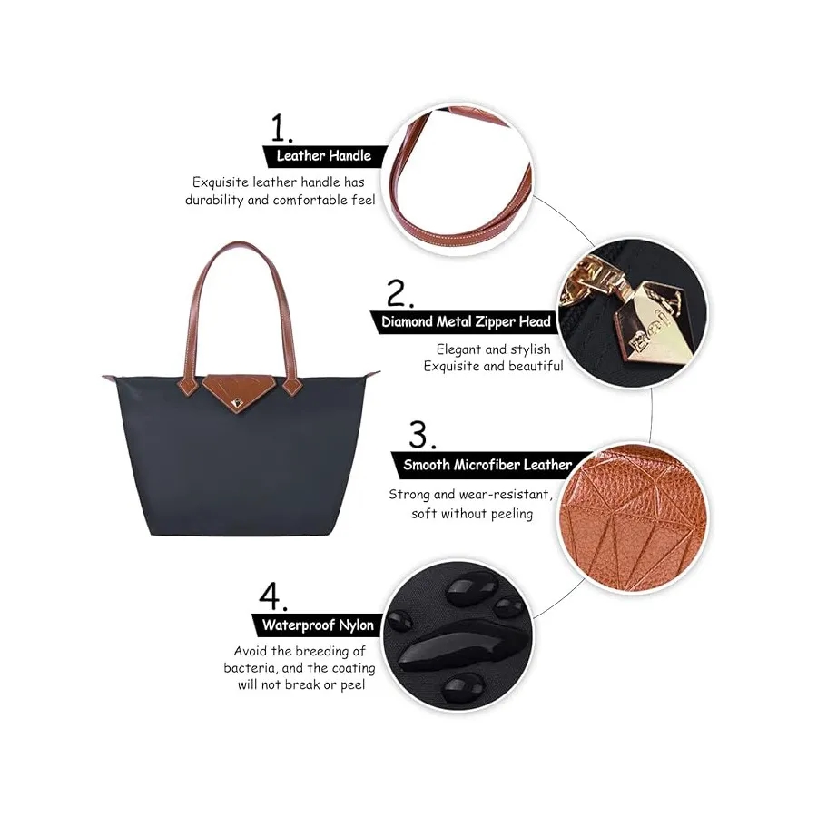 Shoulder Tote Bag for Women, custom tote bag with logo imprint 5