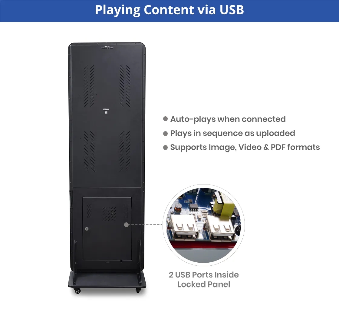 Portable LED Digital Display Signage with Wheels 55 Inch 10