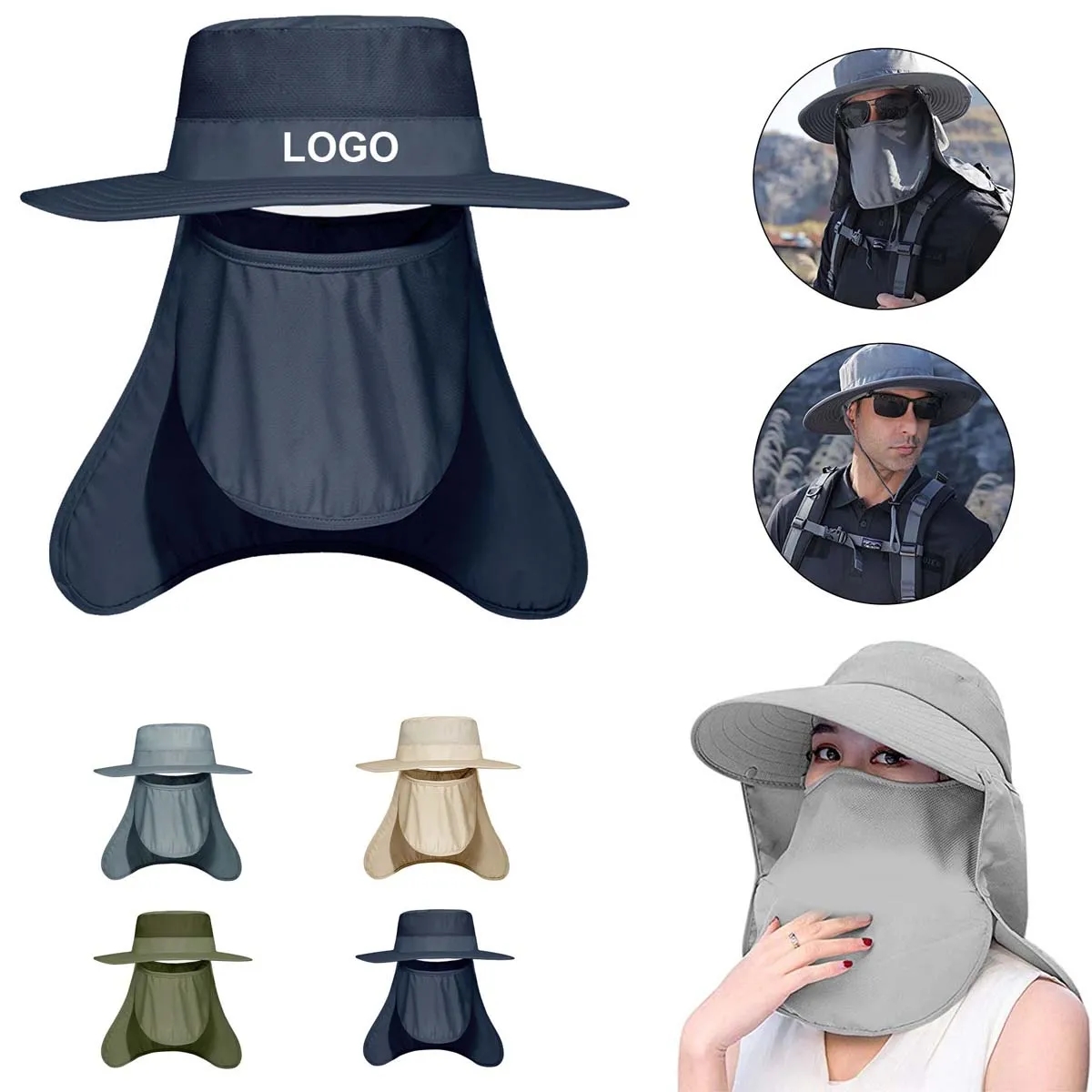 Protection Wide Brim Fishing Hat With Face And Neck Flap 6