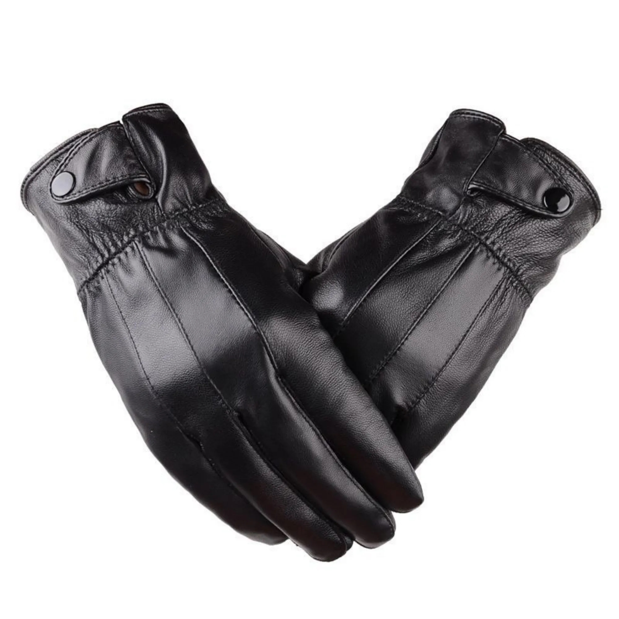 Sheepskin Leather Cashmere Winter Gloves 5