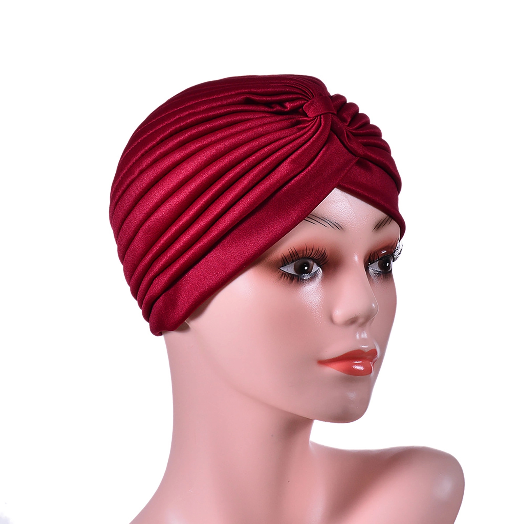 Stretch Turban Head Wrap Polyester Cap India 8