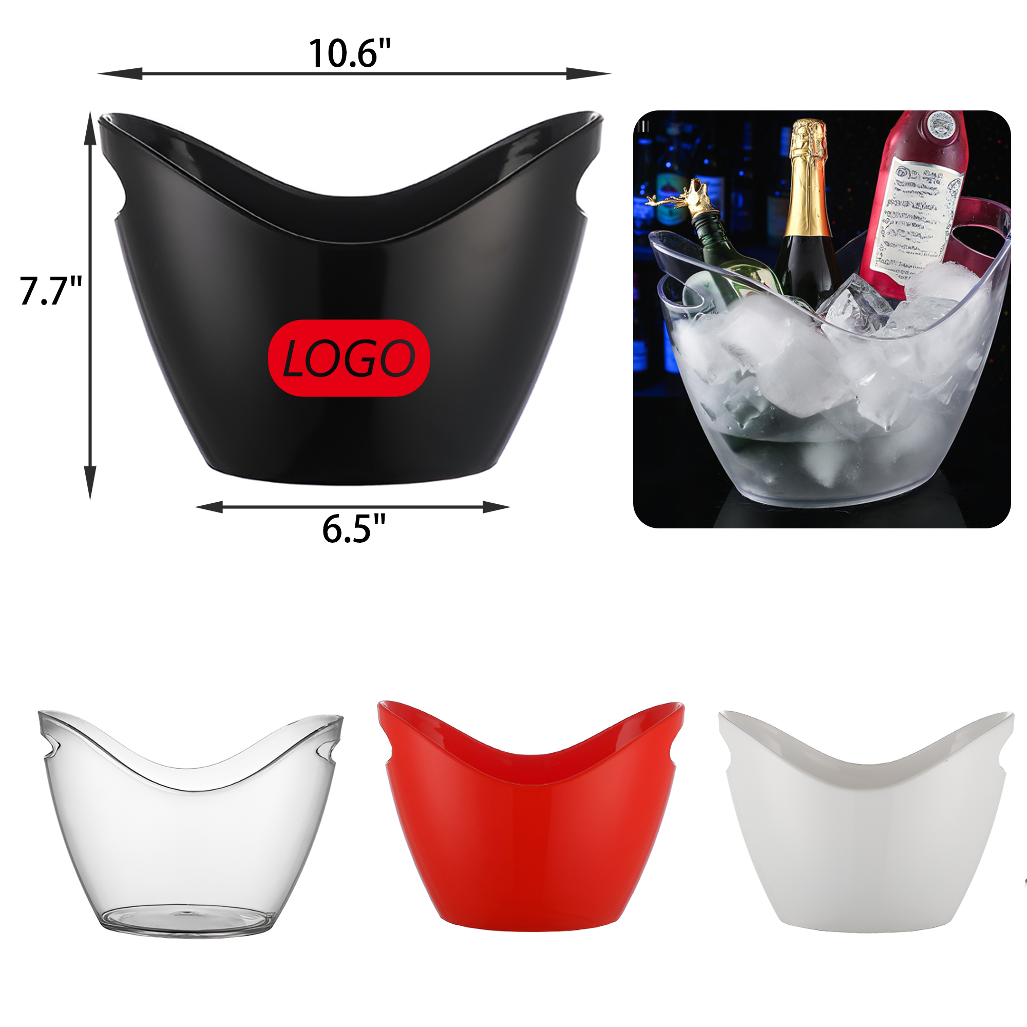 Lightweight 4L Plastic Beer Ice Bucket 5