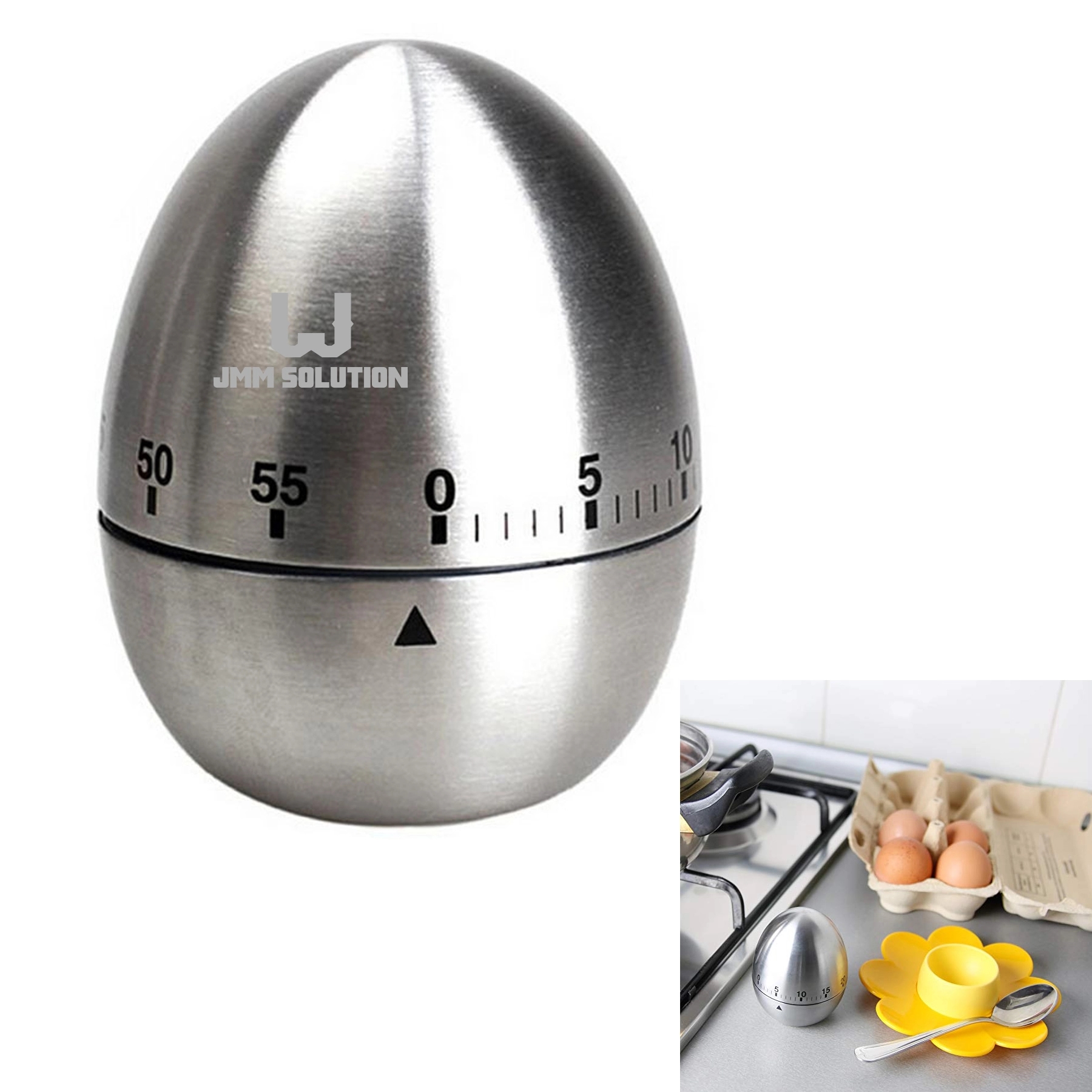 Stainless Steel Egg Shape Kitchen Timer 2